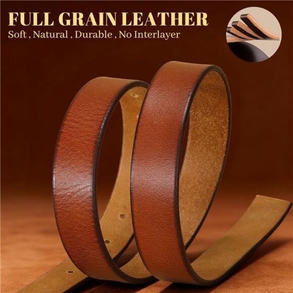 Women\'s Genuine Leather Belt Vintage Ladies Full Grain Solid Leather Belt main image 4